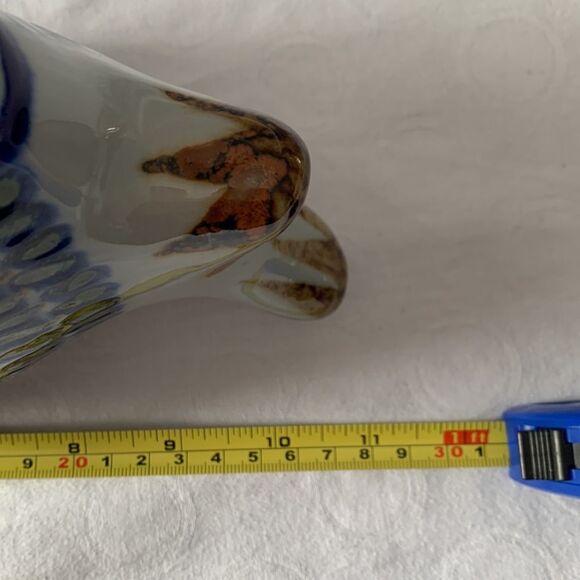 Latin America 2005 Ceramic Fish Aquatic Decor Blue Tan Grey Statue - Picture 6 of 6